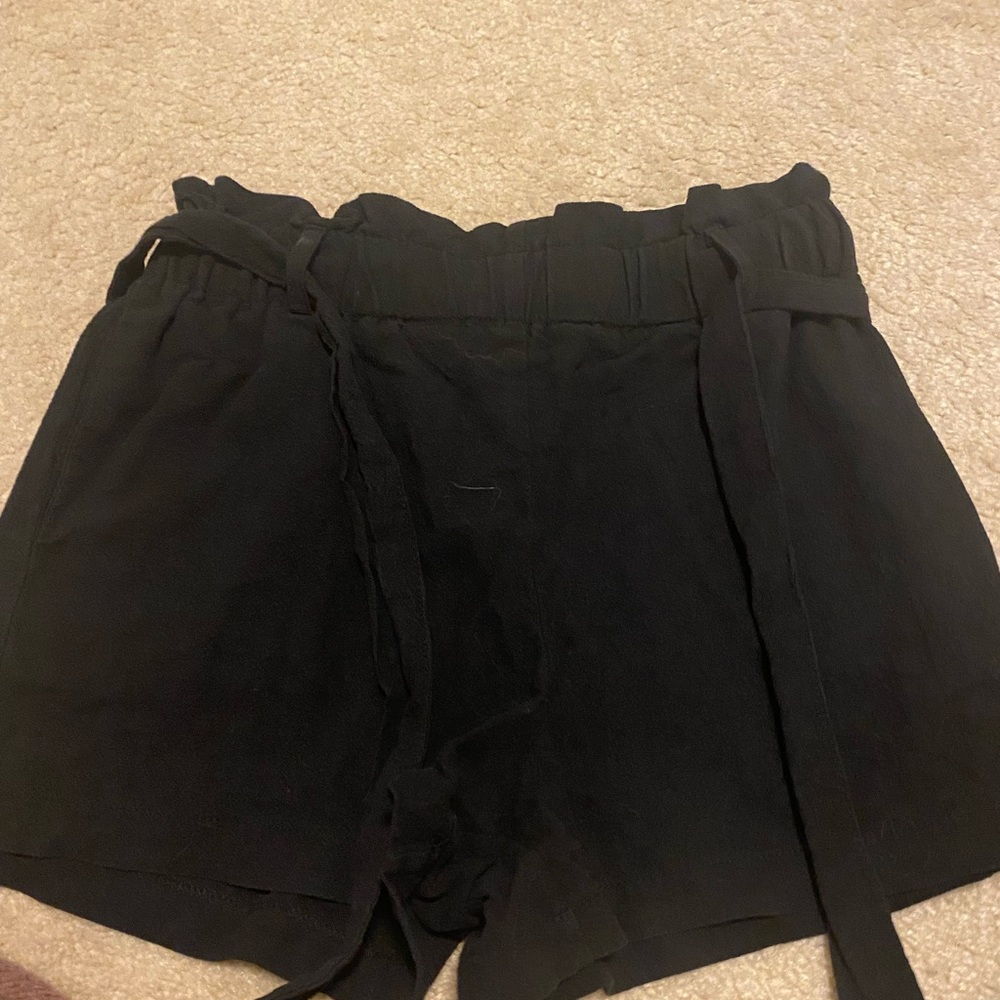 Black paper bag pants